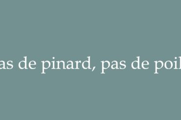 How to Pronounce ''Pas de pinard, pas de poilu'' (No wine, no hairy ones) Correctly in French