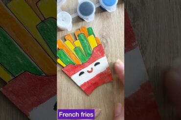 French fries coloring wooden #preschoollearning #art #shorts #short