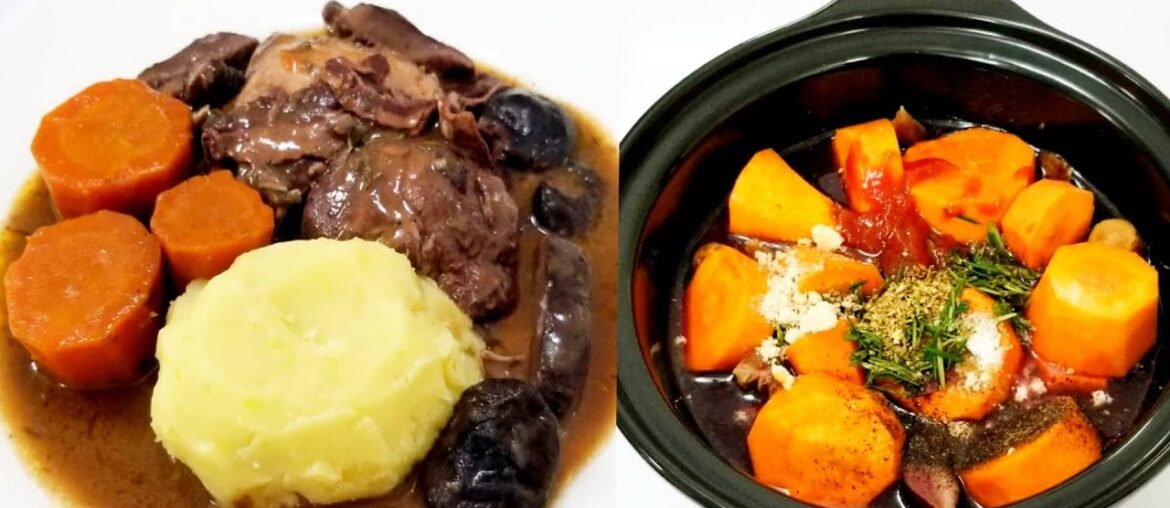 COQ AU VIN IN SLOW COOKER | FRENCH CHICKEN WINE STEW