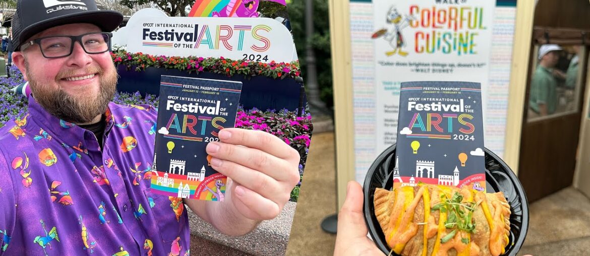 EPCOT Festival Of The Arts 2024 | NEW Food & The Wonderful Walk of Colorful Cuisine | Disney World
