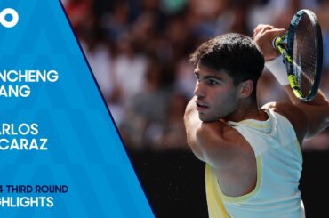 Juncheng Shang v Carlos Alcaraz Highlights | Australian Open 2024 Third Round