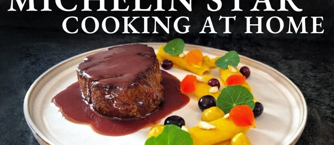 Fine dining BEEF TENDERLOIN recipe | Pumpkin - Blueberries - Ginger