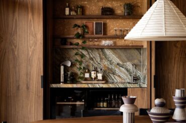 Secret wall bar in an open plan Mid-century modern residence, Dandenong Ranges, Victoria, Australia [1334x2000]