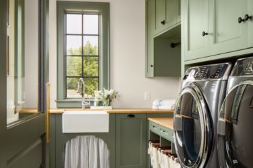 Green laundry room full of natural light, Waterville, Pepin County, Wisconsin [1200x1800]