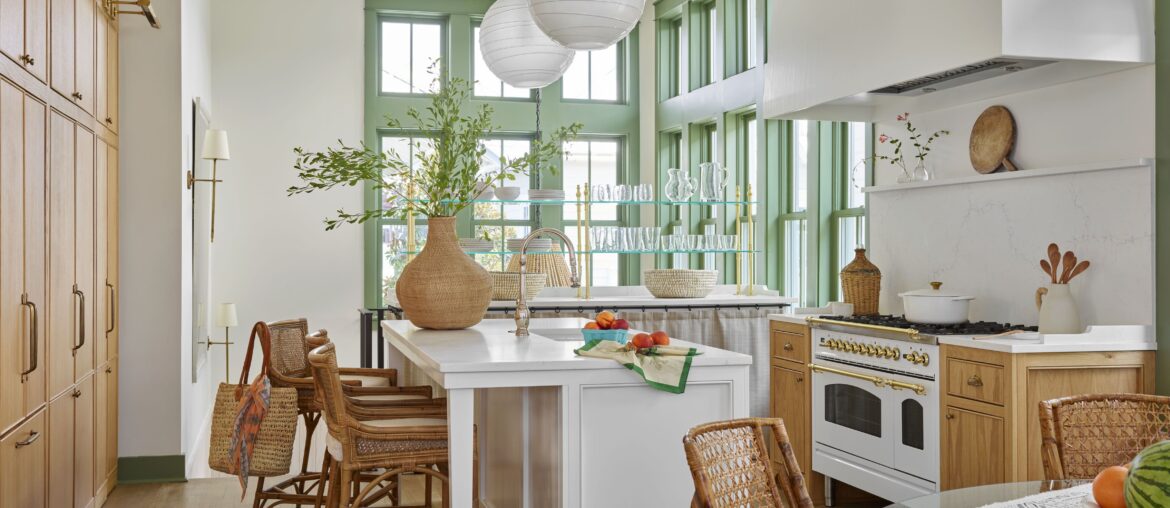 Bright and airy white oak cabinetry kitchen in a renovated oceanfront home, Rosemary Beach, Florida [4800x3588]