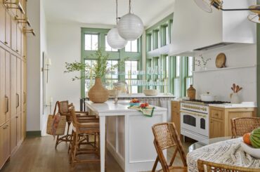 Bright and airy white oak cabinetry kitchen in a renovated oceanfront home, Rosemary Beach, Florida [4800x3588]