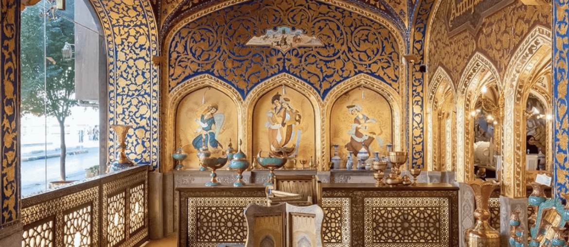 The interior of this handicraft shop in Isfahan, Iran is beautiful