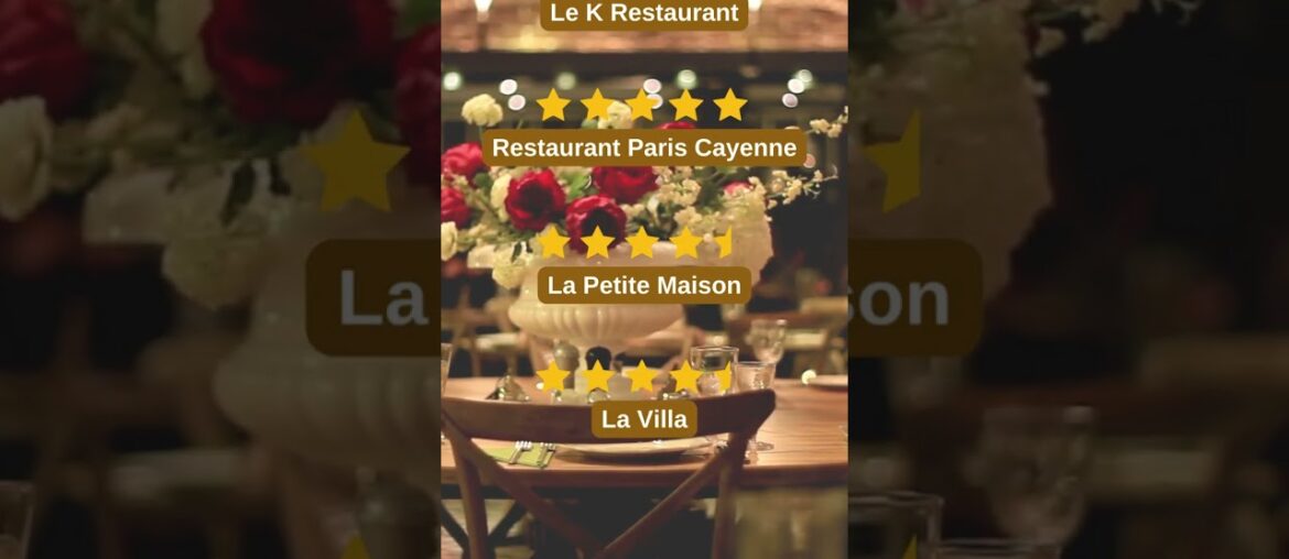 Top 5 restaurants in Cayenne, French Guiana Top 5 restaurants in Cayenne, French Guiana