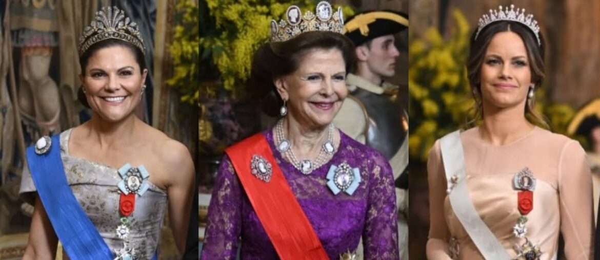 Sweden royals in glittering tiaras during dinner banquet for French presidential couple! #royals Sweden royals in glittering tiaras during dinner banquet for French presidential couple! #royals