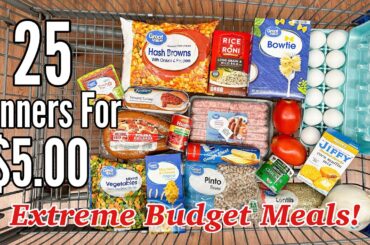 25 DINNERS FOR $5 | CHEAP MEAL IDEAS & GROCERY HAUL | TASTY & EASY RECIPES | JULIA PACHECO