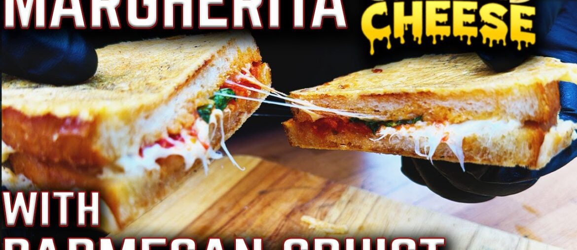 NEW FAVORITE GRILLED CHEESE! MARGHERITA GRILLED CHEESE MADE ON GRIDDLE! PARMESAN CRUST