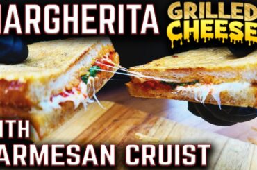 NEW FAVORITE GRILLED CHEESE! MARGHERITA GRILLED CHEESE MADE ON GRIDDLE! PARMESAN CRUST