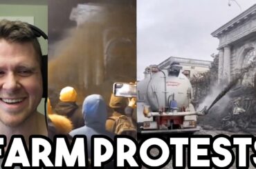 French Farmers UNLEASH Liquid Crap on Government Buildings in Protest