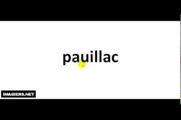 How To Pronounce French Wine #  pauillac