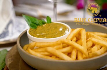 French Fries with Green Curry Mayo | Blue Elephant Royal Thai Cuisine