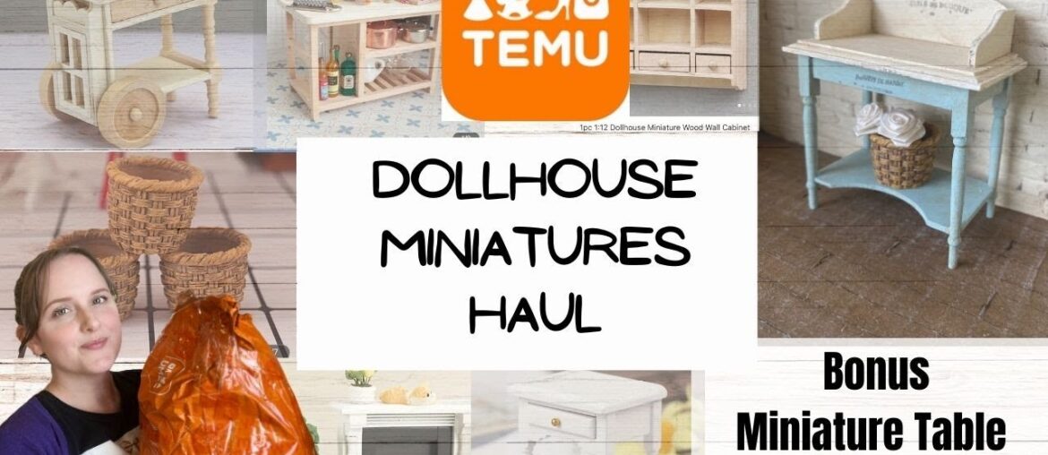 TEMU Dollhouse Miniatures Haul | Mini French Country Table Makeover | 1:12 Food, Furniture & More!