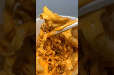 buldak carbonara ramen with cheese french fries #asmr #koreanfood