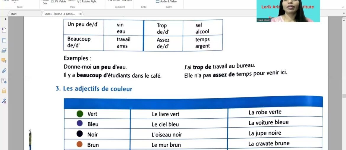 Les Adjectifs - Part-2 - Adjectives in French - 1 st Yr - Grammar - BIE - TS/AP  : +91 - 8985278894.