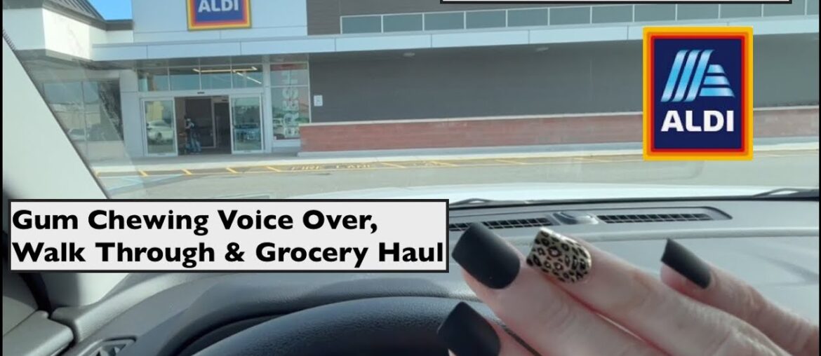 ASMR Aldi Walkthrough | Gum Chewing Whispered Voice Over | Grocery Haul At End | ASMR in Public