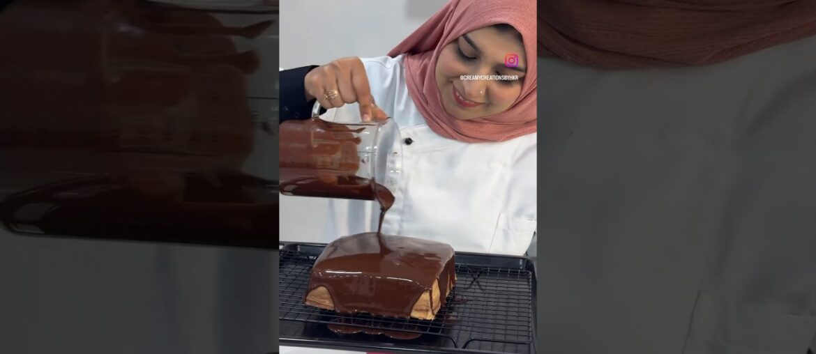 French dessert opera cake | eggless cake | Belgium cake | chocolate glazing | #hkrshorts