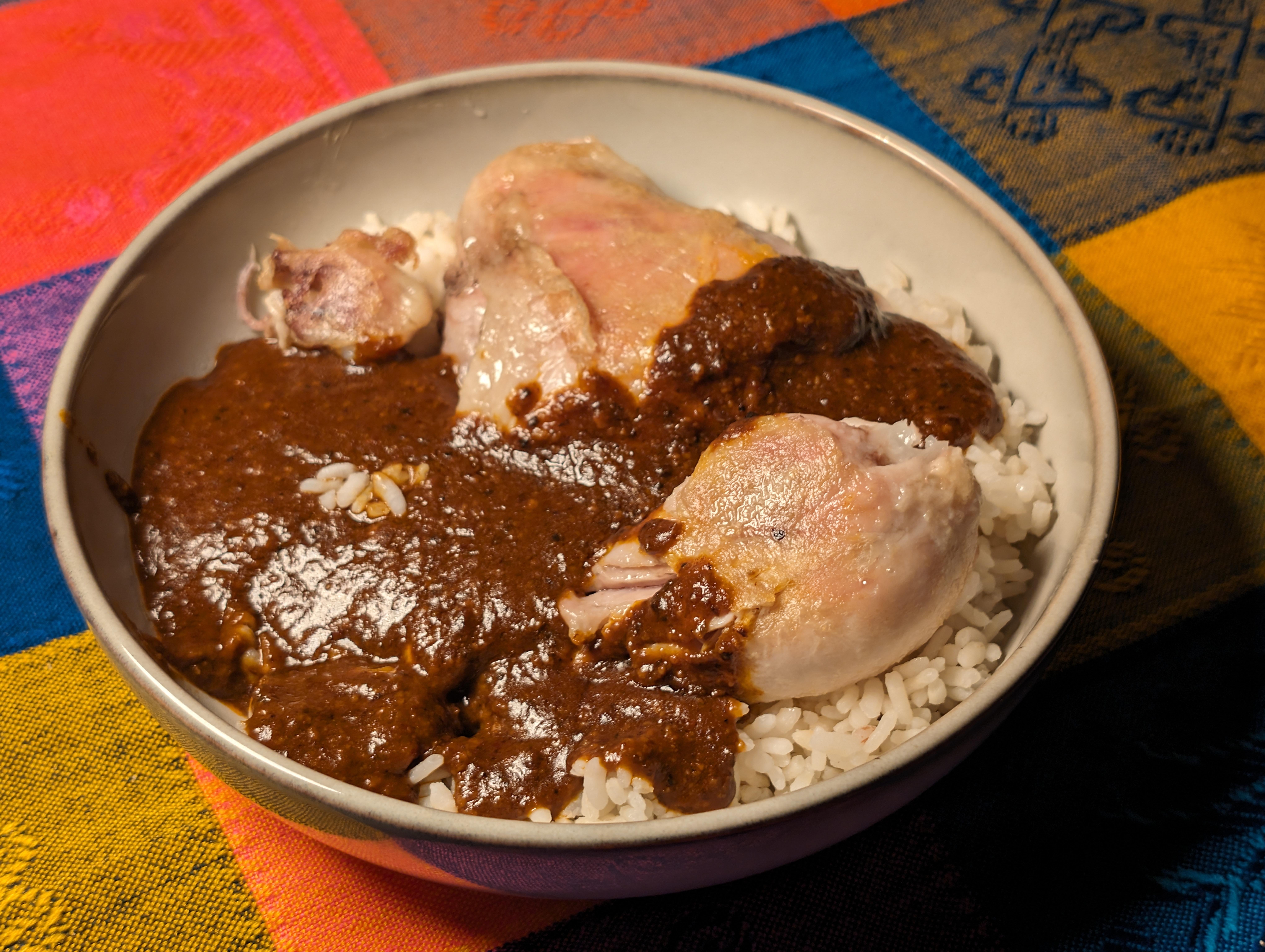 Chicken with rice and mole