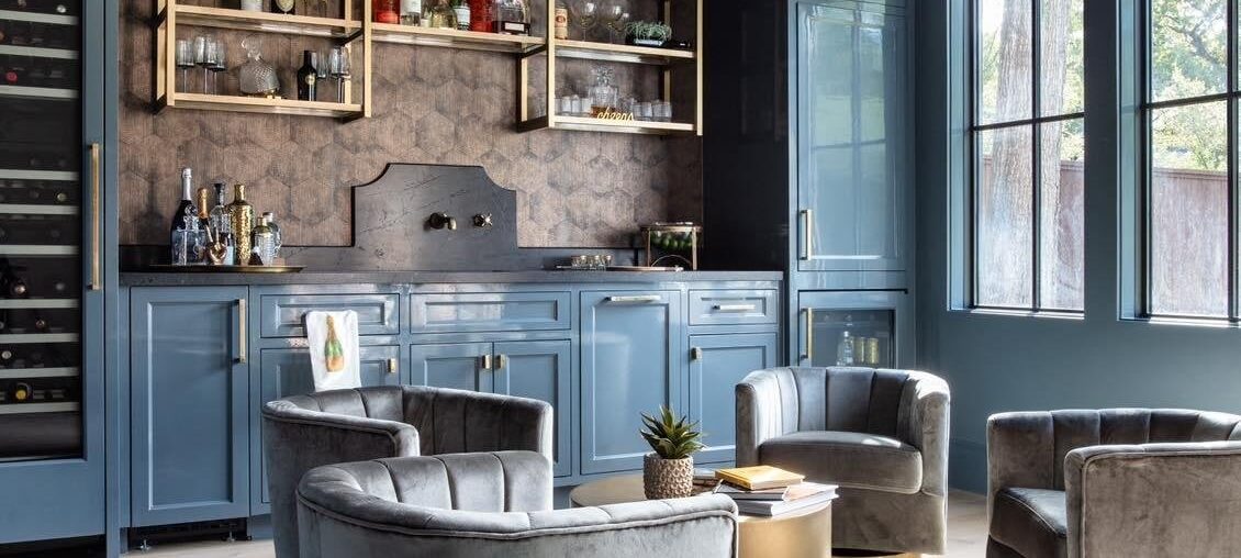 Home bar and lounge in a new home, Memorial, Houston, Texas [1130x1413]