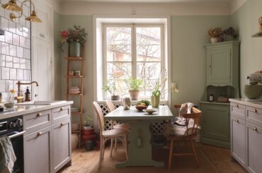 Kitchen full of natural light in a renovated late 1920s one-bedroom apartment, Hägersten-Liljeholmen, Stockholm, Sweden [220x1650]