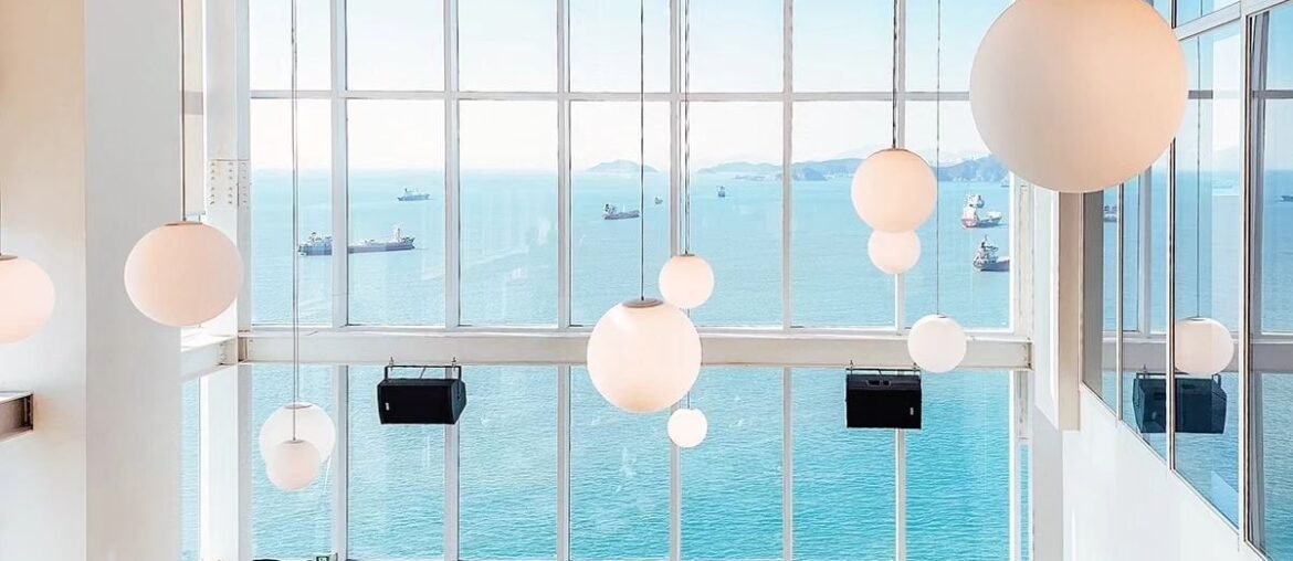 Seaside cafe with massive floor-to-ceiling windows, Yeongdo Island, Busan, South Korea [1202x1503]