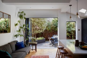 Kitchen extension with garden views added to a Victorian home, Crouch End, North London, UK [1600x1066]