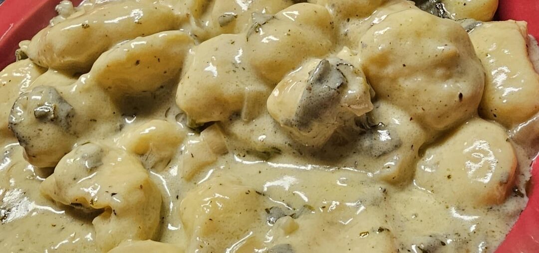 Gnocchi di patate with a super creamy sauce and plenty of sage