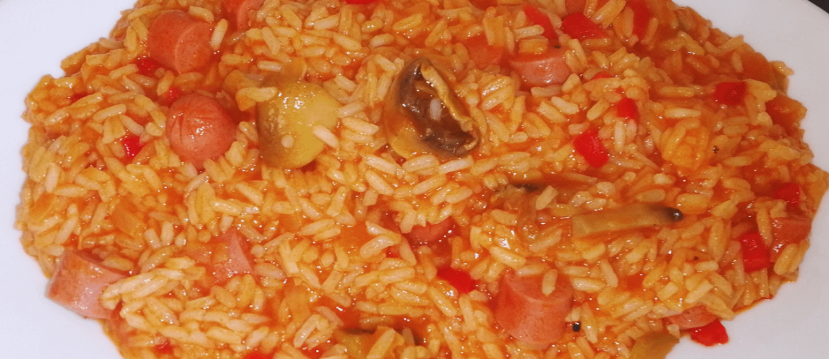 Tasty Rice and Sausages in Tomato Sauce