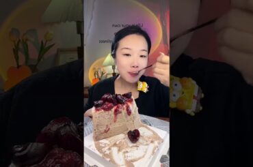 Cherry with chocolate French mille crepe #chocolate #millefeuille #Gourmet dessert cures all unhap