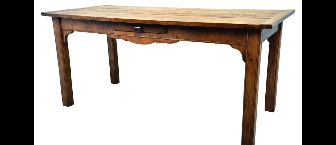 French 19th Century Oak Farmhouse Dining Table