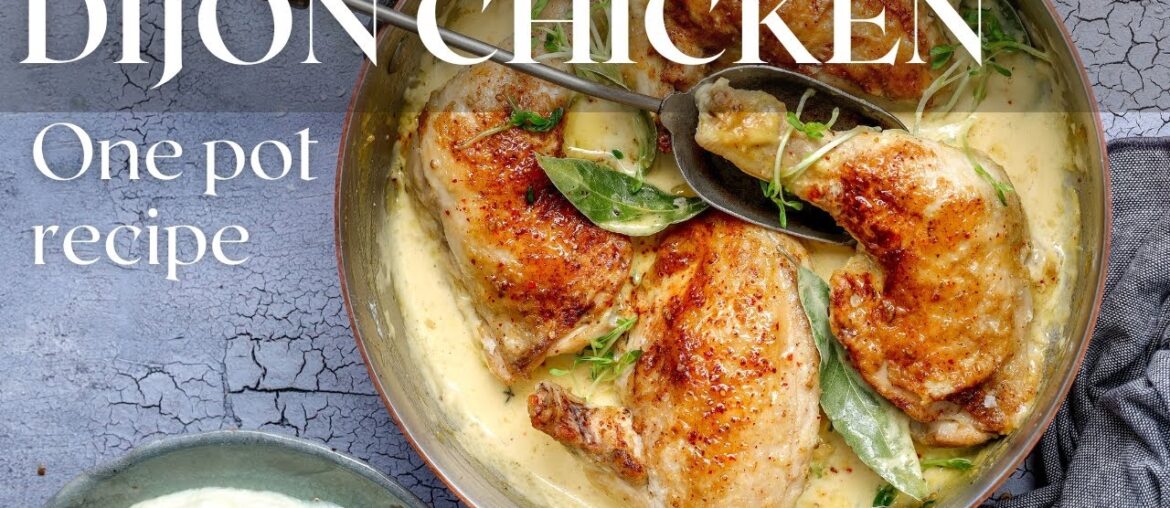 Deliciously Simple One Pot Braised Chicken in Mustard Sauce with white Wine Deliciously Simple One Pot Braised Chicken in Mustard Sauce with white Wine