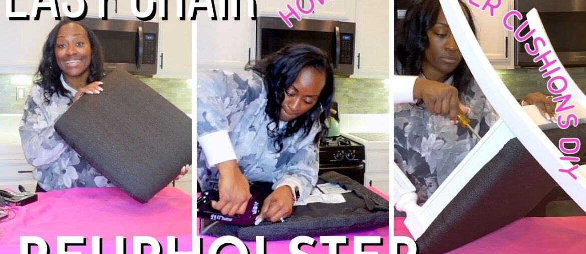 DIY Kitchen Makeover HOW TO REUPHOLSTER DINING CHAIRS for beginners | RECOVER SEAT CUSHIONS PADS DIY Kitchen Makeover HOW TO REUPHOLSTER DINING CHAIRS for beginners | RECOVER SEAT CUSHIONS PADS