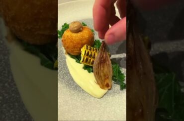 Fine dining chicken breast plated and served #shorts