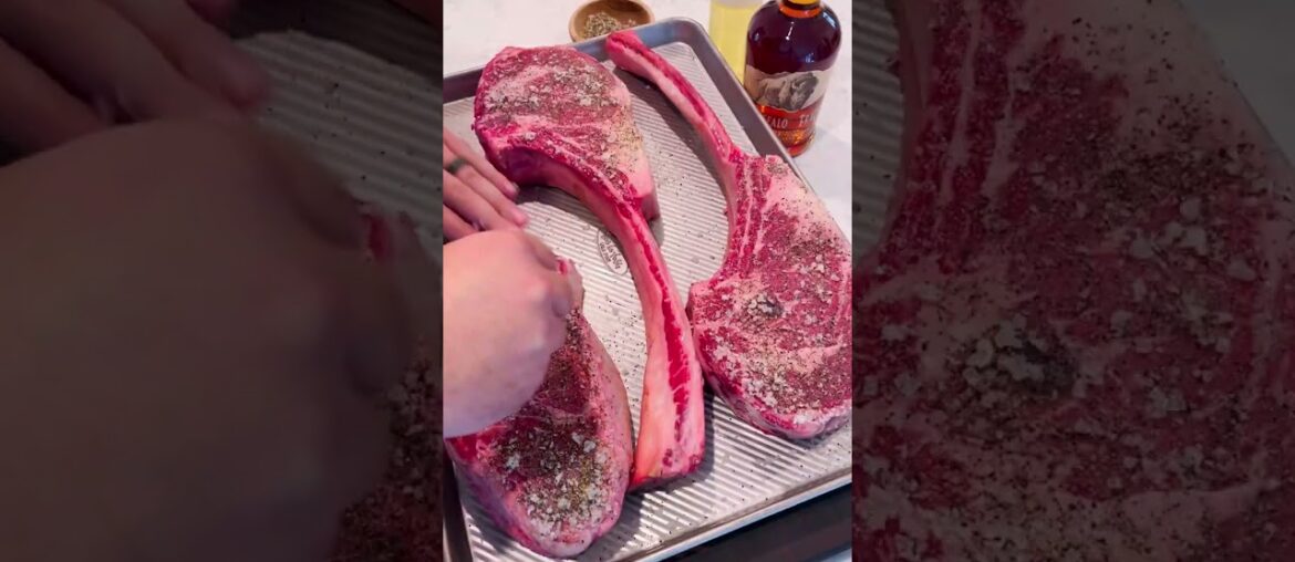 Tomahawk Steaks with French Onion Crust | Over the Fire Cooking by Derek Wolf