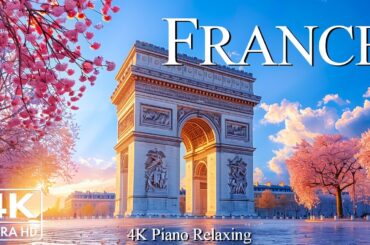 FLYING OVER France (4K UHD) Amazing Beautiful Nature Scenery & Relaxing Music, 4K Video HD