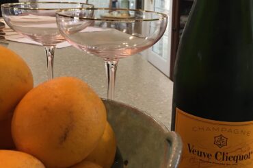 French 75 with Meyer Lemon!!  Just in time to Celebrate First Day of Spring!!!