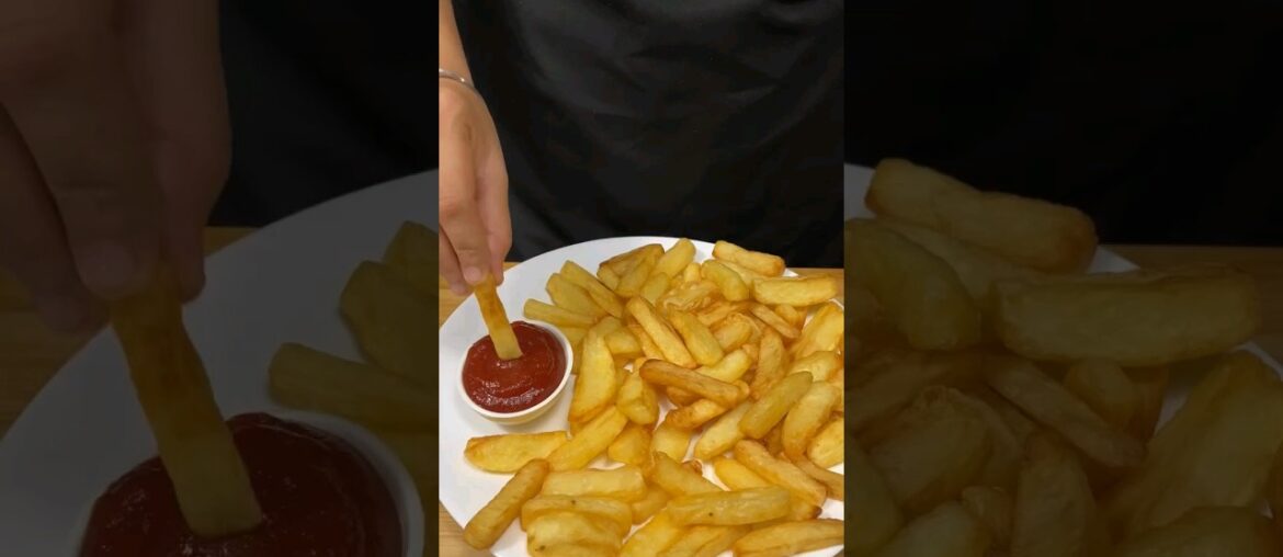 French fries with tomato  ketchup ingredients #cooking