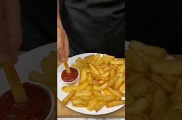 French fries with tomato  ketchup ingredients #cooking