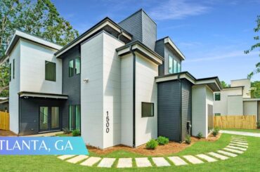 Inside this Elegant New Construction With Unique Floor plan + Private Courtyard in Atlanta