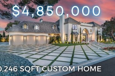 Touring a $4.85M French Provincial Custom Home for Sale in Las Vegas, NV, Pool, RV Garage, Theater