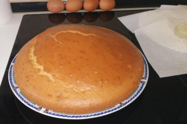 Made a sponge cake this morning for breakfast!