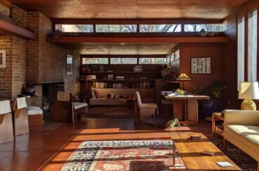 [OC] Interior of Frank Lloyd Wright's Goetsch–Winckler house [1440x1440]