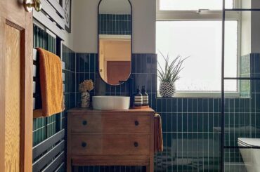 Half-tiled renovation of a 1970s bathroom, Chester, Cheshire, England [1440x1800]