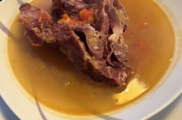 Smoked pig bone soup.