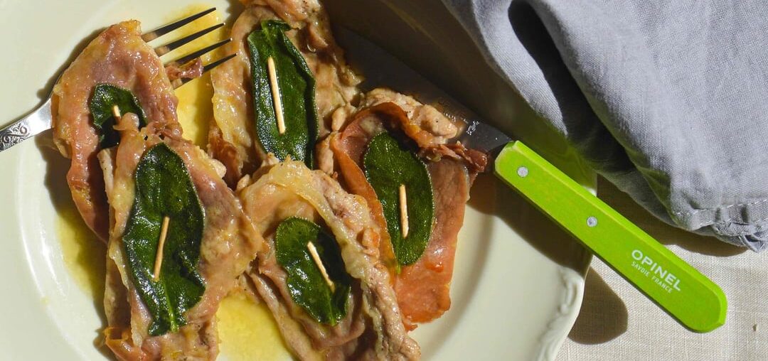Saltimbocca alla Romana and a side of ultra-crispy potatoes with rosemary