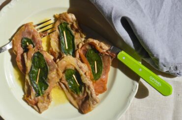 Saltimbocca alla Romana and a side of ultra-crispy potatoes with rosemary