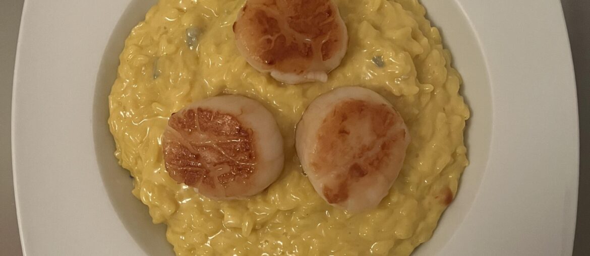 Risotto safran saint Jacques gorgonzola